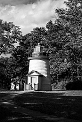 Restored Three Sisters Lighthouses on Cape Cod -BW